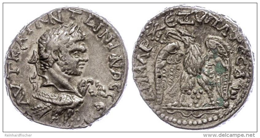 Aelia Capitolina (Jerusalem), Tetradrachme (13,82g), Caracalla, 215-217. Av: Kopf Nach Rechts, Darunter Adler Mit... - Röm. Provinz