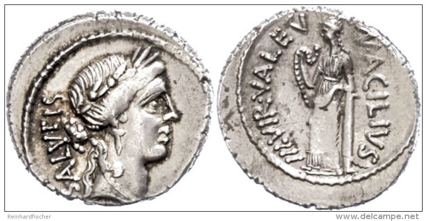 Mn. Acilius Glabrio, Denar (3,93g), 49 V. Chr., Rom. Av: Saluskopf Nach Rechts, Dahinter Schrift. Rev: Valetudomit... - Röm. Republik (-280 / -27)