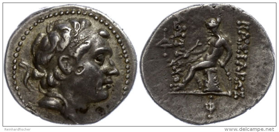 Drachme (4,09g), 175-164 V. Chr., Antiochus IV..Av: Kopf Nach Rechts. Rev: Apollon Auf Omphalos Nach Links. Ss. ... - Ohne Zuordnung