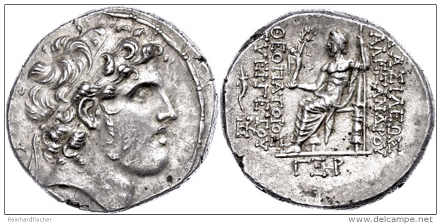 Tetradrachme (16,54g), Jahr 163 (150/149 V. Chr.), Alexander I., Balas, Antiochia. Av: Kopf Nach Rechts. Rev:... - Unclassified