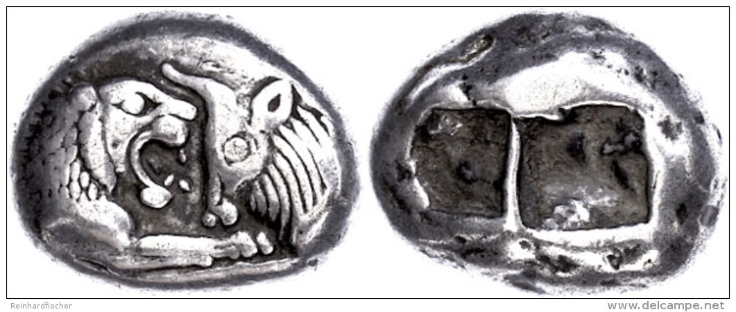 Stater (10,63g), 561-546 V. Chr., Kroisos, Sardeis. Av: L&ouml;wen Und Stierprotome Einander Gegen&uuml;ber. Rev:... - Unclassified