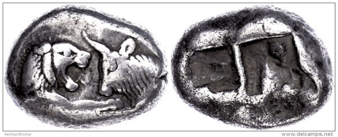 Stater (10,51g), 561-546 V. Chr., Kroisos, Sardeis. Av: L&ouml;wen Und Stierprotome Einander Gegen&uuml;ber. Rev:... - Ohne Zuordnung