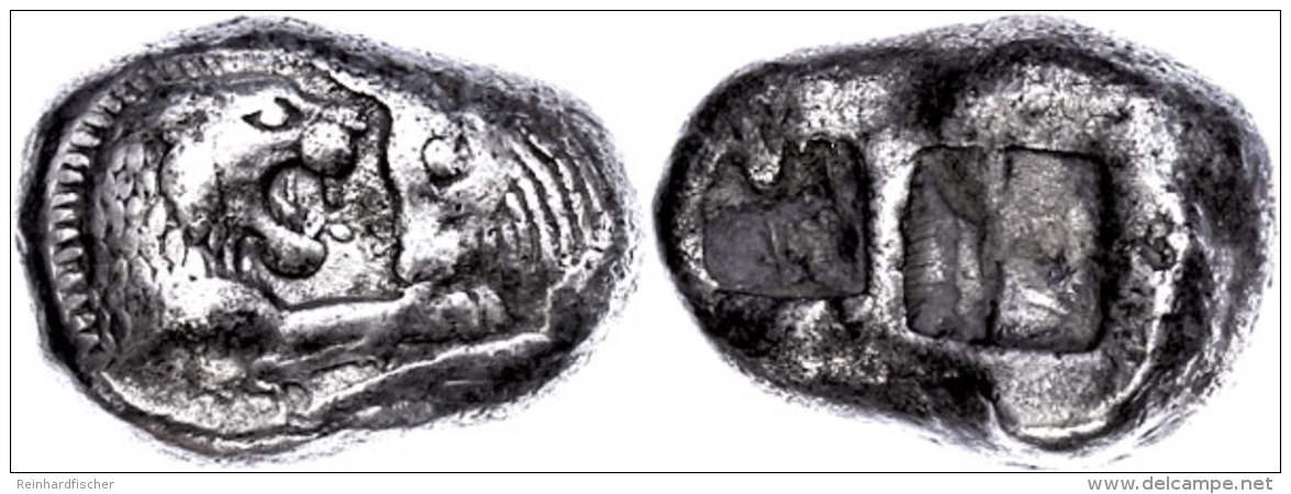 Stater (10,49g), 561-546 V. Chr., Kroisos, Sardeis. Av: L&ouml;wen Und Stierprotome Einander Gegen&uuml;ber. Rev:... - Ohne Zuordnung