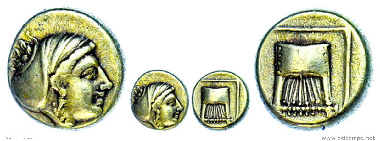 Mytilene, Elektron-Hekte (2,47g), 412-378 V. Chr. Av: Weiblicher Kopf Nach Rechts. Rev: Lyra Im Quadrat. SNG Von... - Unclassified