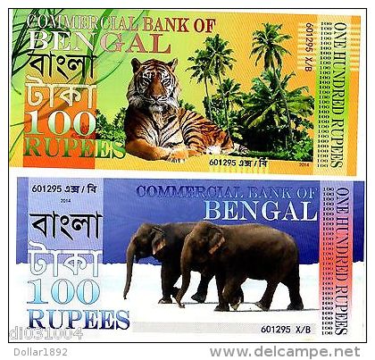 Commercial BANK Of BENGAL 100 RUPEES 2014 POLYMER TIGRE ELEPHANT NEUF UNC - Sonstige – Ozeanien