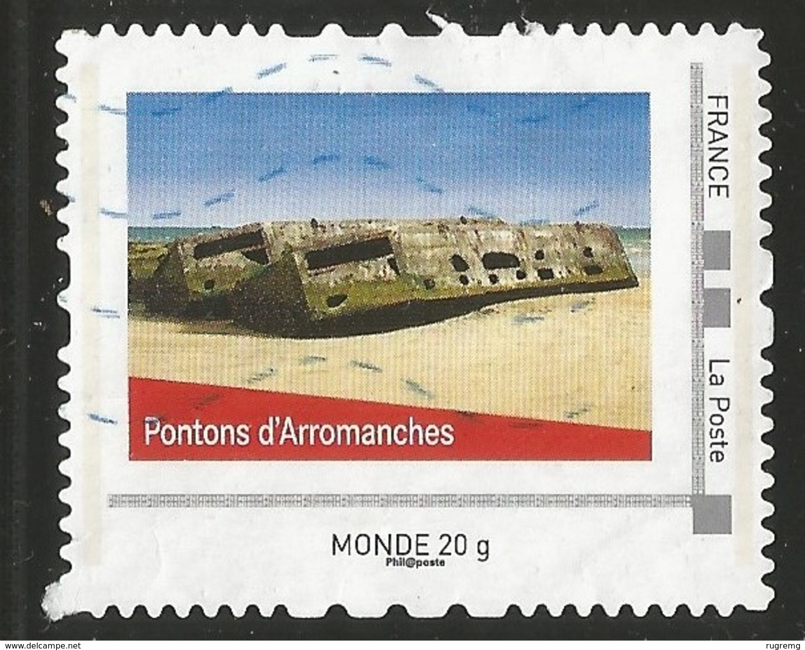 Timbre Personnalisé Collector Oblitéré Pontons D'Arromanches - Collectors