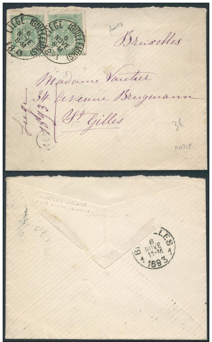 AK336 Lettre De Liège à St Gilles 1893 - Sonstige & Ohne Zuordnung