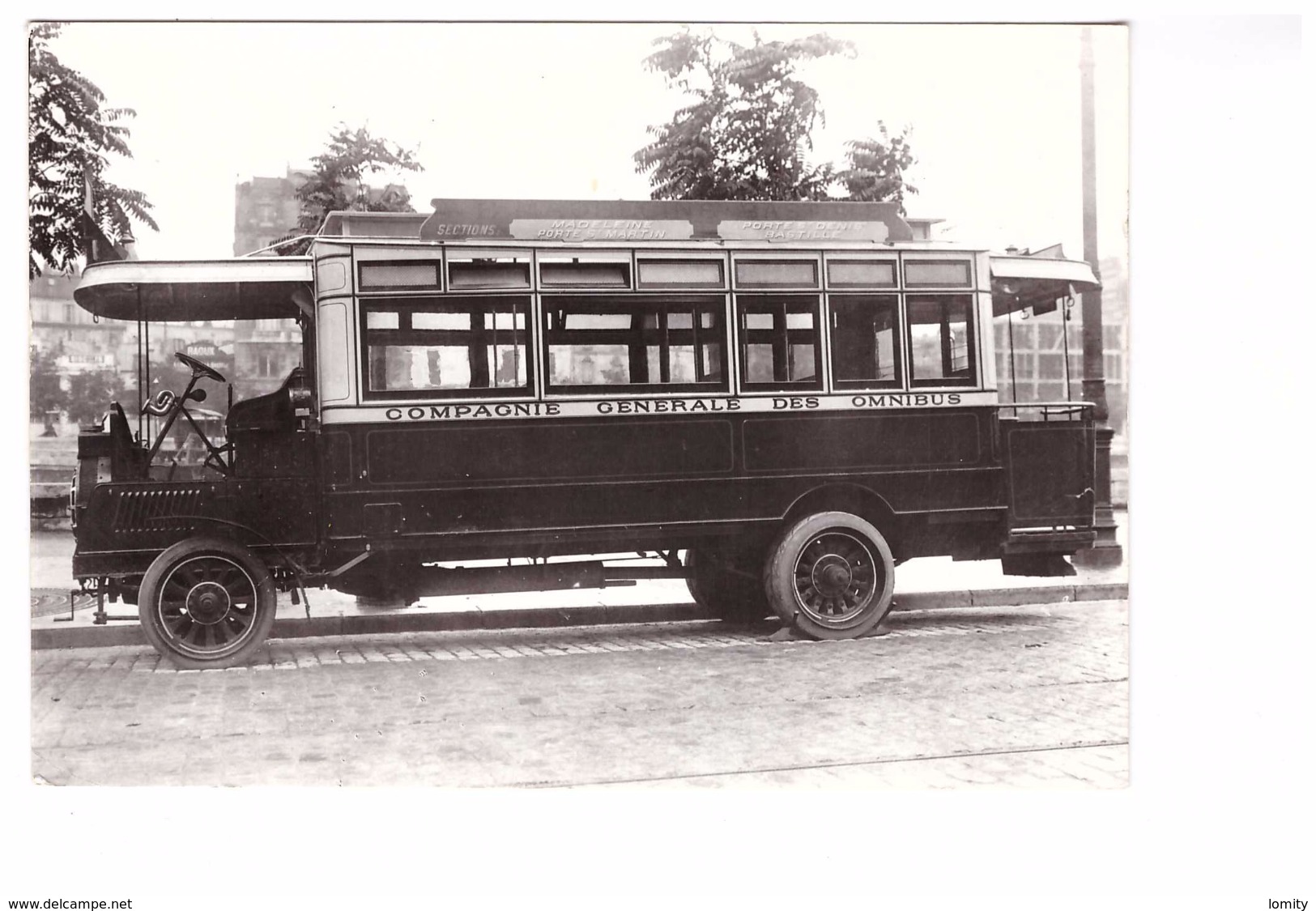 75 Paris Omnibus Madeleine Bastille Compagnie Generale Des Omnibus Série Paris 1900 Carte Moderne - Transport Urbain En Surface