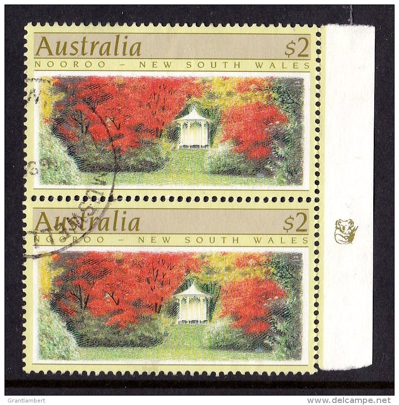 Australia 1989 Botanic Gardens $2 Nooroo Used Pair, 1 Koala Reprint - Used Stamps