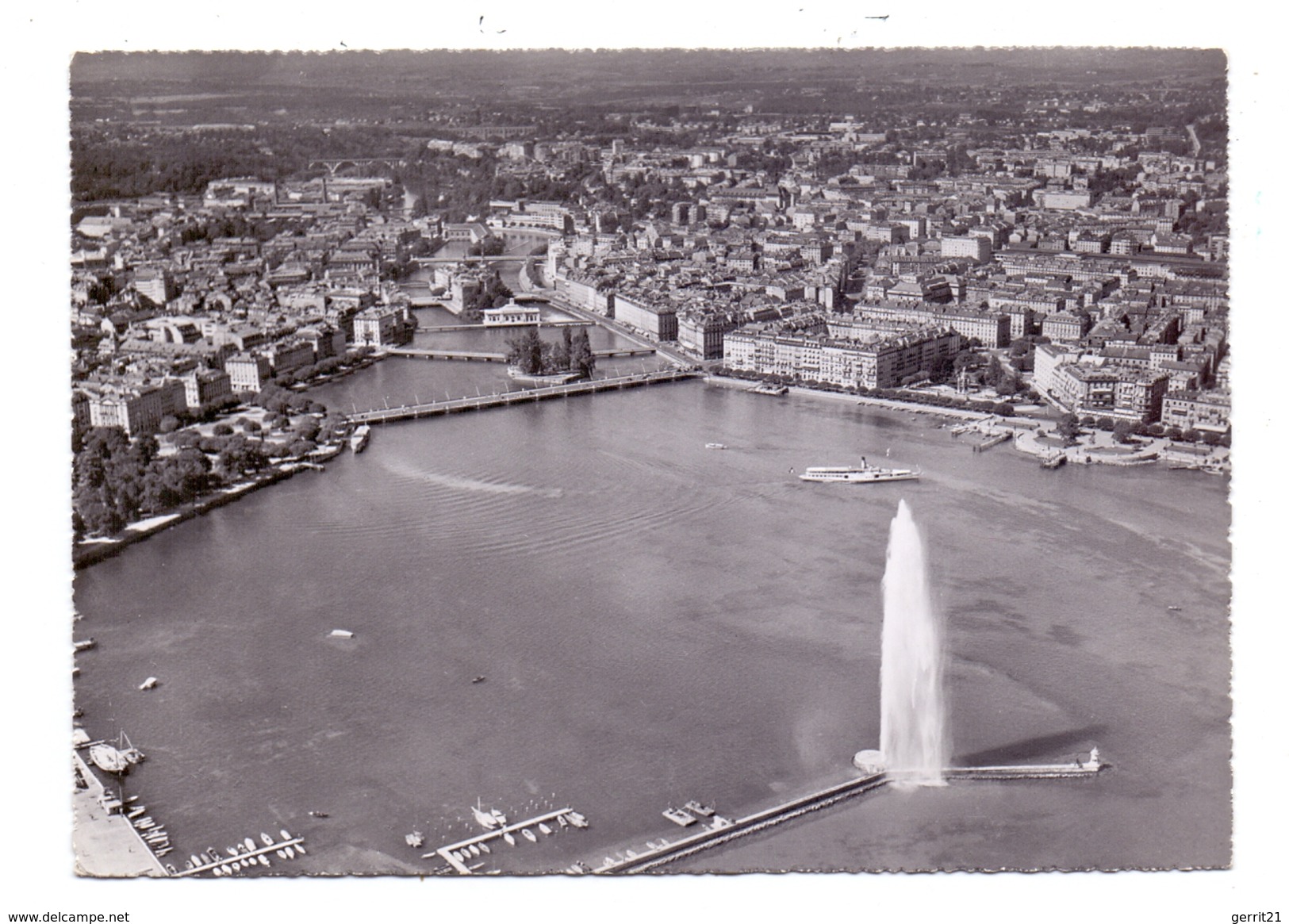 CH 1200 GENEVE / GENF GE, Vue Airienne Le Jet D'eau, La Rade Et La Ville - Genève