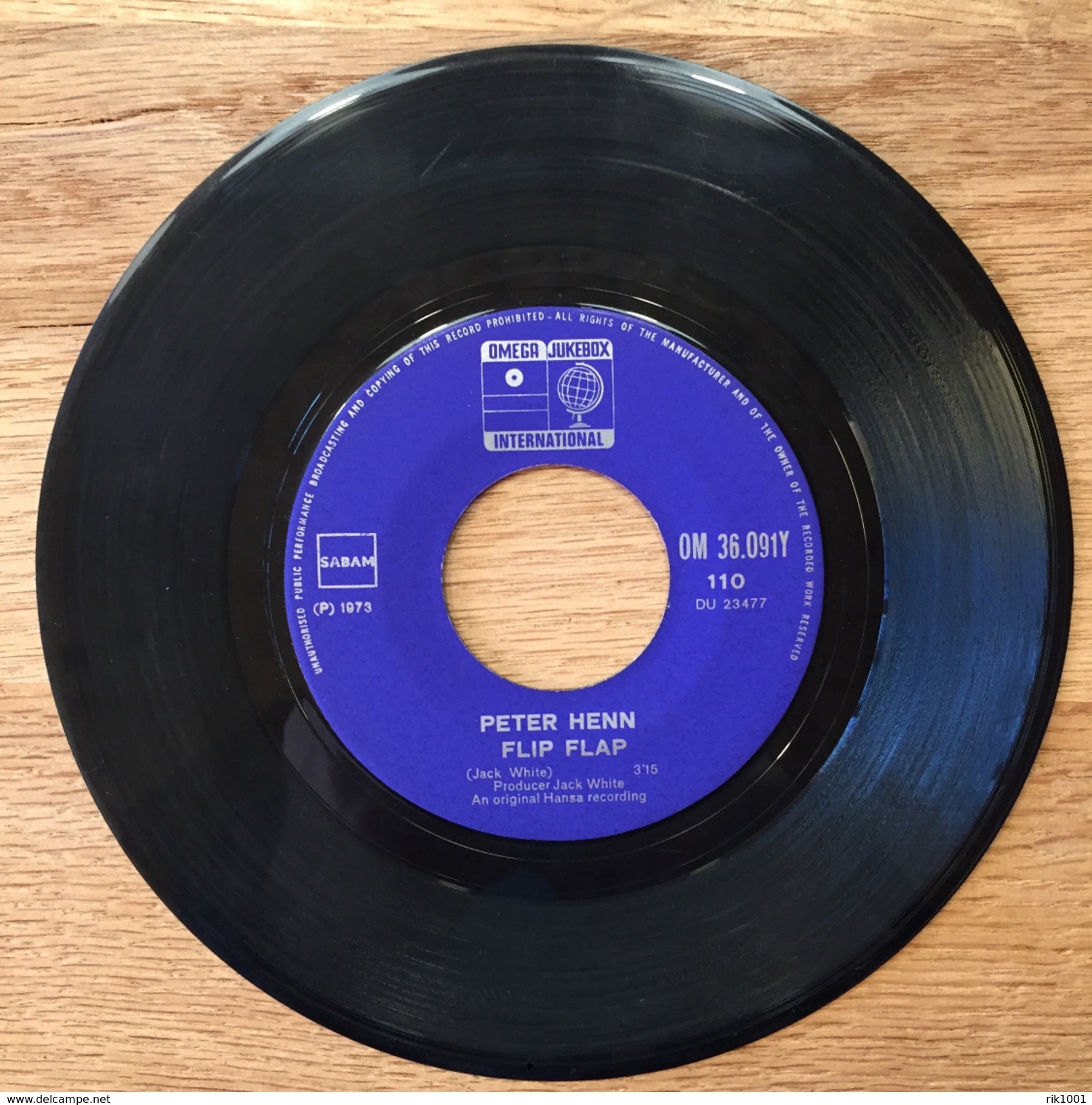 7" Single, 45rpm, Peter Henn, A: "Flip Flap", B: "Song Of The Rising Wind" - Sonstige - Englische Musik