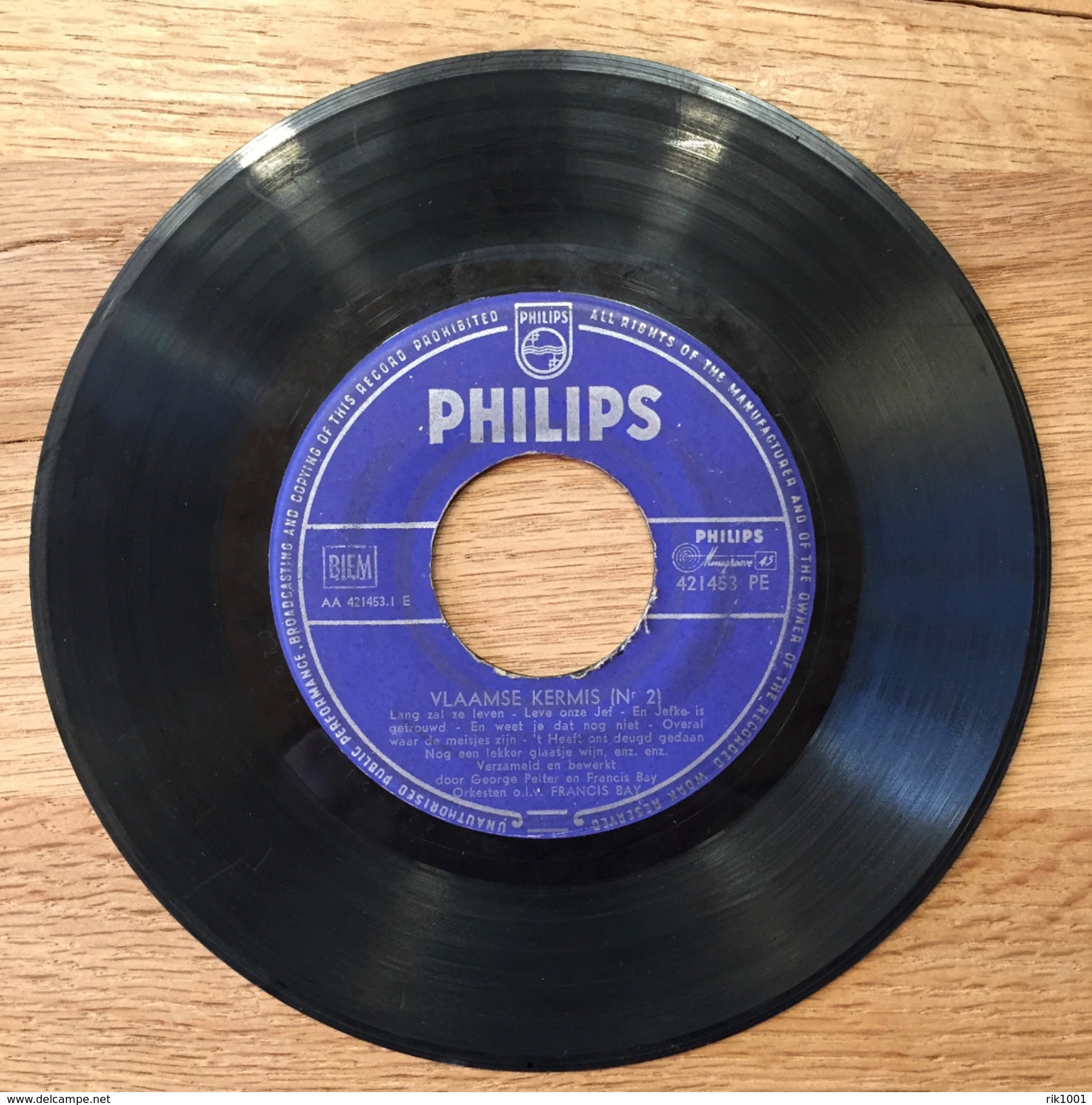 7" Single, 45rpm, George Pelter En Francis Bay, "Vlaamse Kermis" - Other - Dutch Music