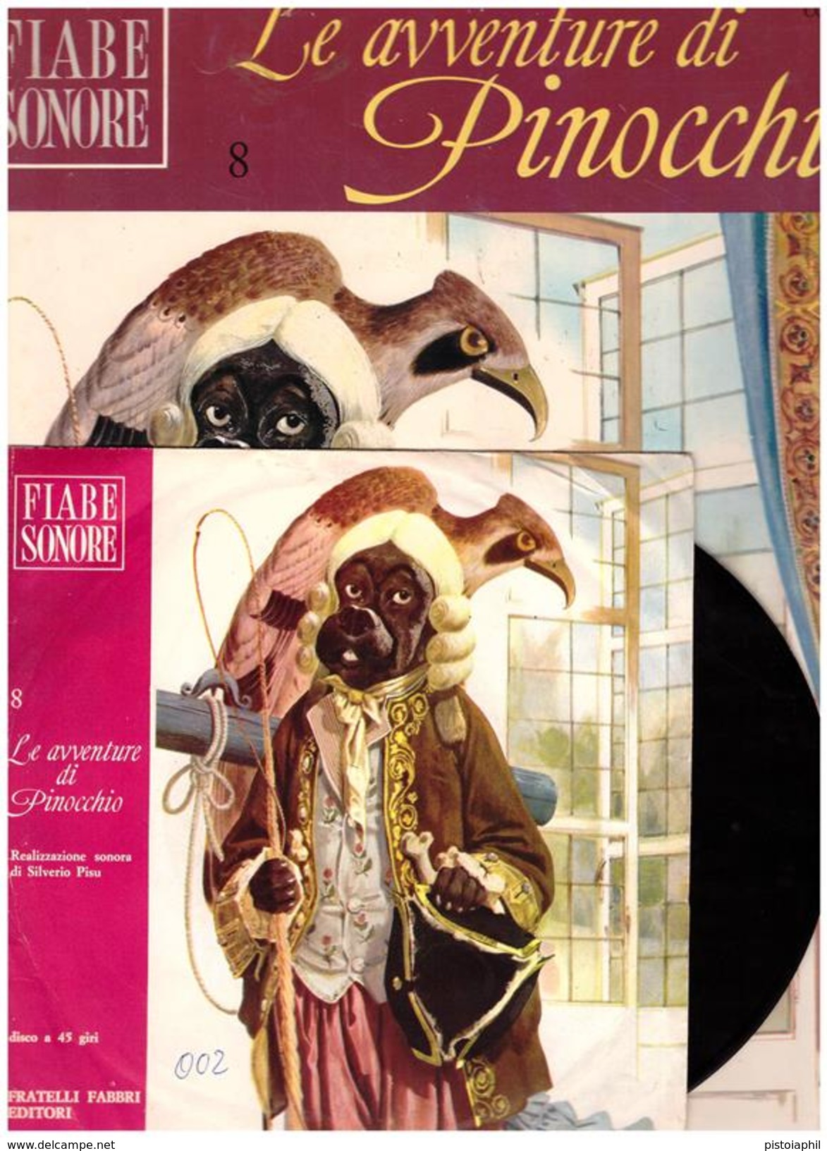 Fiabe Sonore Fabbri - PINOCCHIO N.8  Con Disco 45 Giri- Usato - Otros Libros Narrados