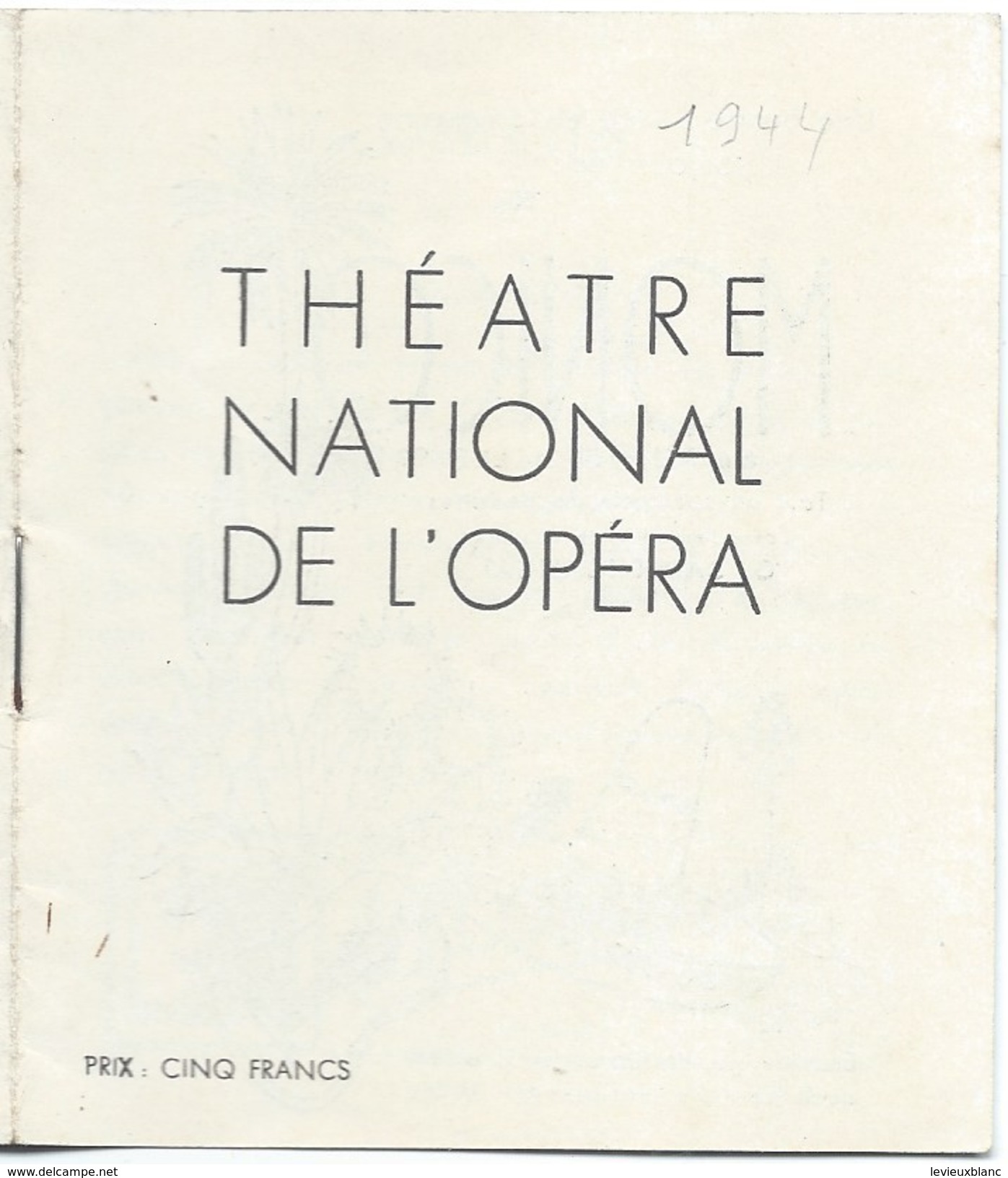 Mini-Programme/Théâtre National De L'Opéra/Othello/VERDI/ En Français Et En Allemand/1944         PROG101 - Programma's