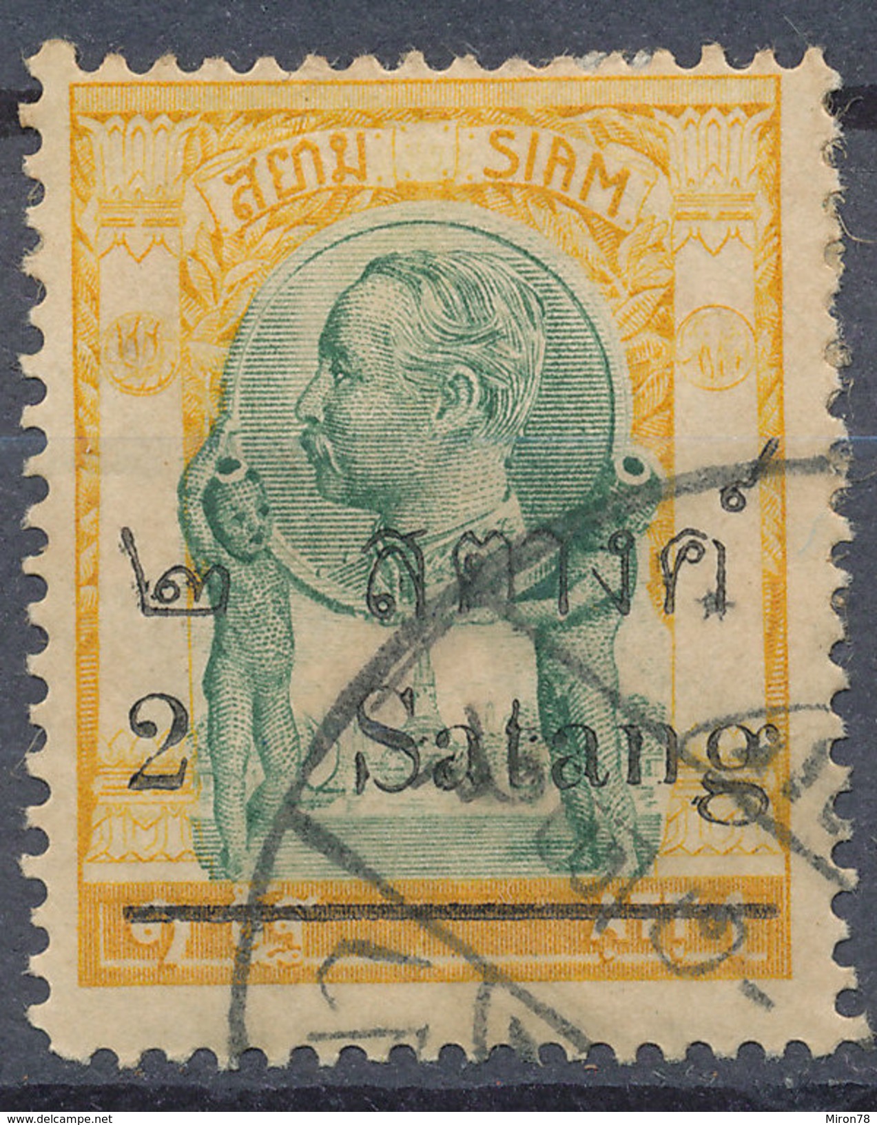 Stamp THAILAND,SIAM 1909 2s On 1a Used Lot#14 - Siam