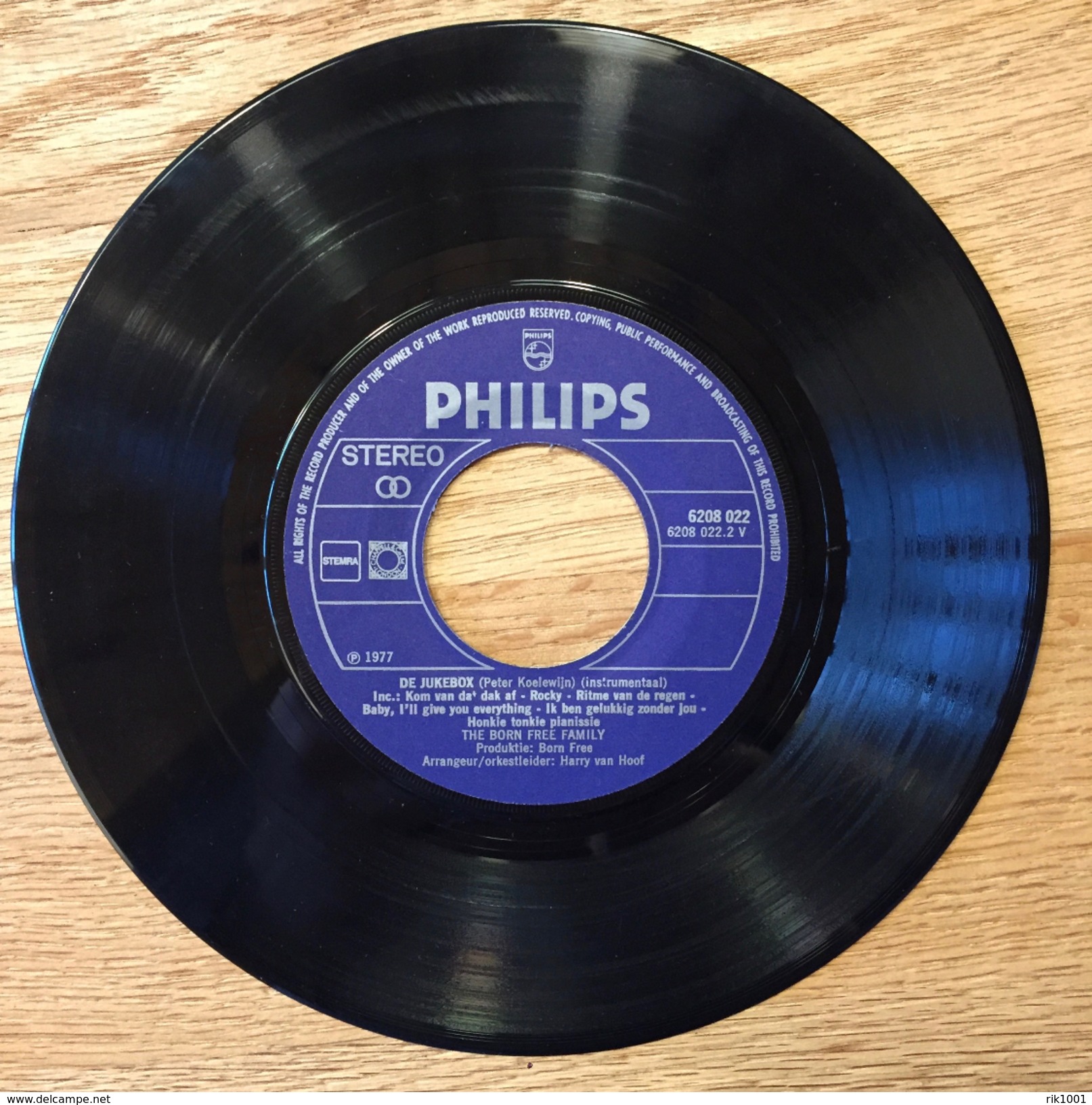 7" Single, 45rpm, 1977, De Jukebox, Peter Koelewijn, "Kom Van Dat Dak Af", "Rocky", "Ritme Van De Regen" - Other - Dutch Music