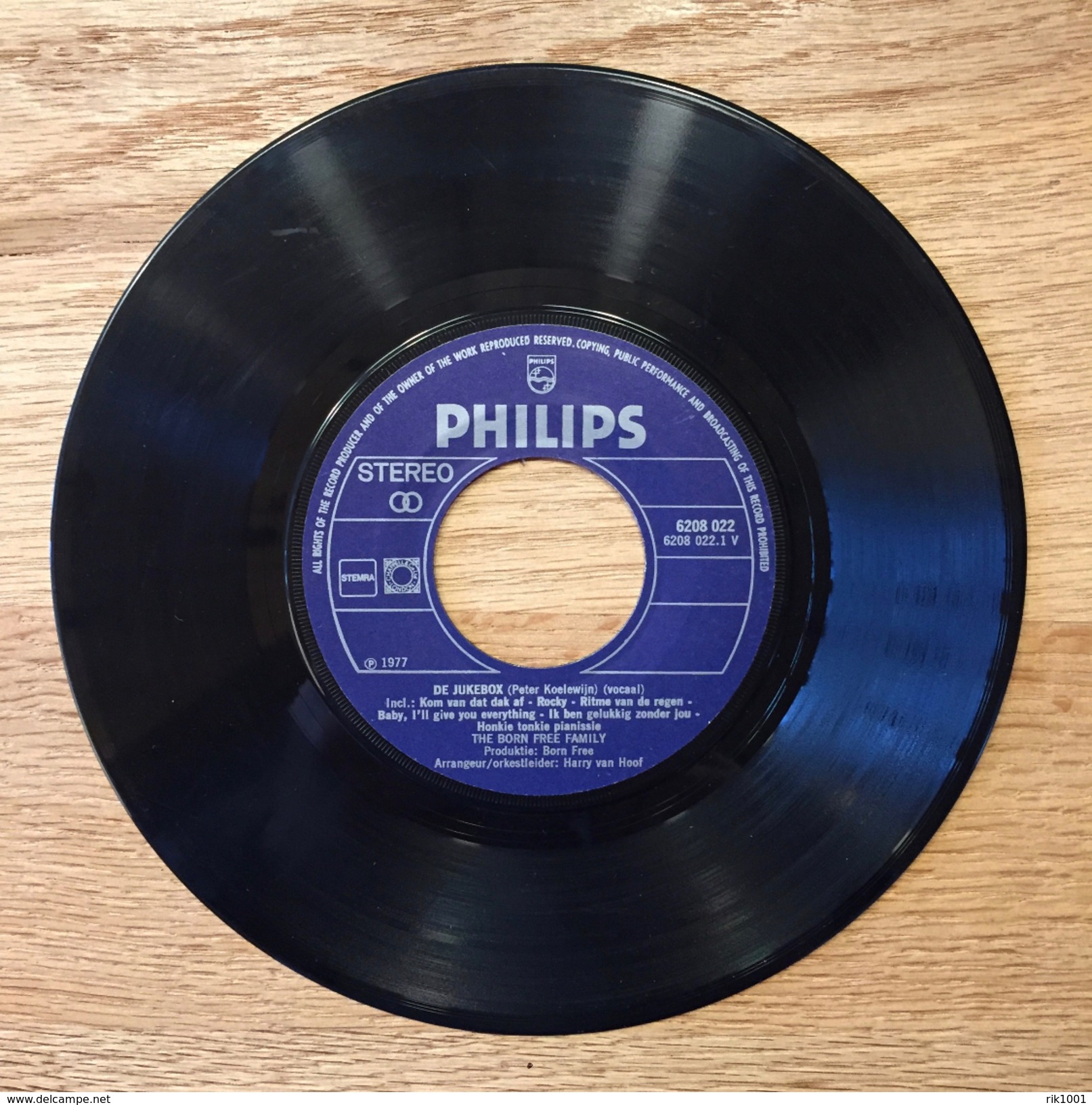 7" Single, 45rpm, 1977, De Jukebox, Peter Koelewijn, "Kom Van Dat Dak Af", "Rocky", "Ritme Van De Regen" - Sonstige - Niederländische Musik