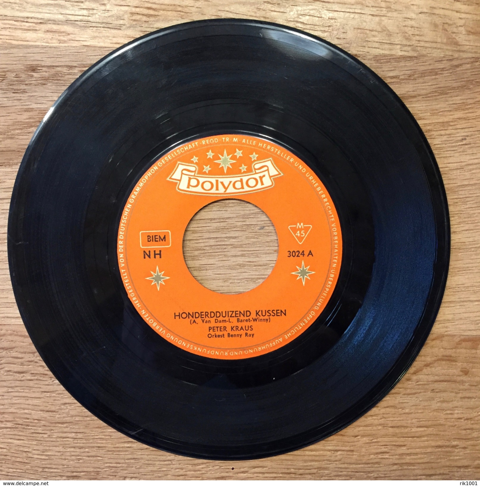 7" Single, 45rpm, Peter Kraus, A: "Honderdduizend Kussen", B: "Hou Je Van Mij?" - Andere - Nederlandstalig