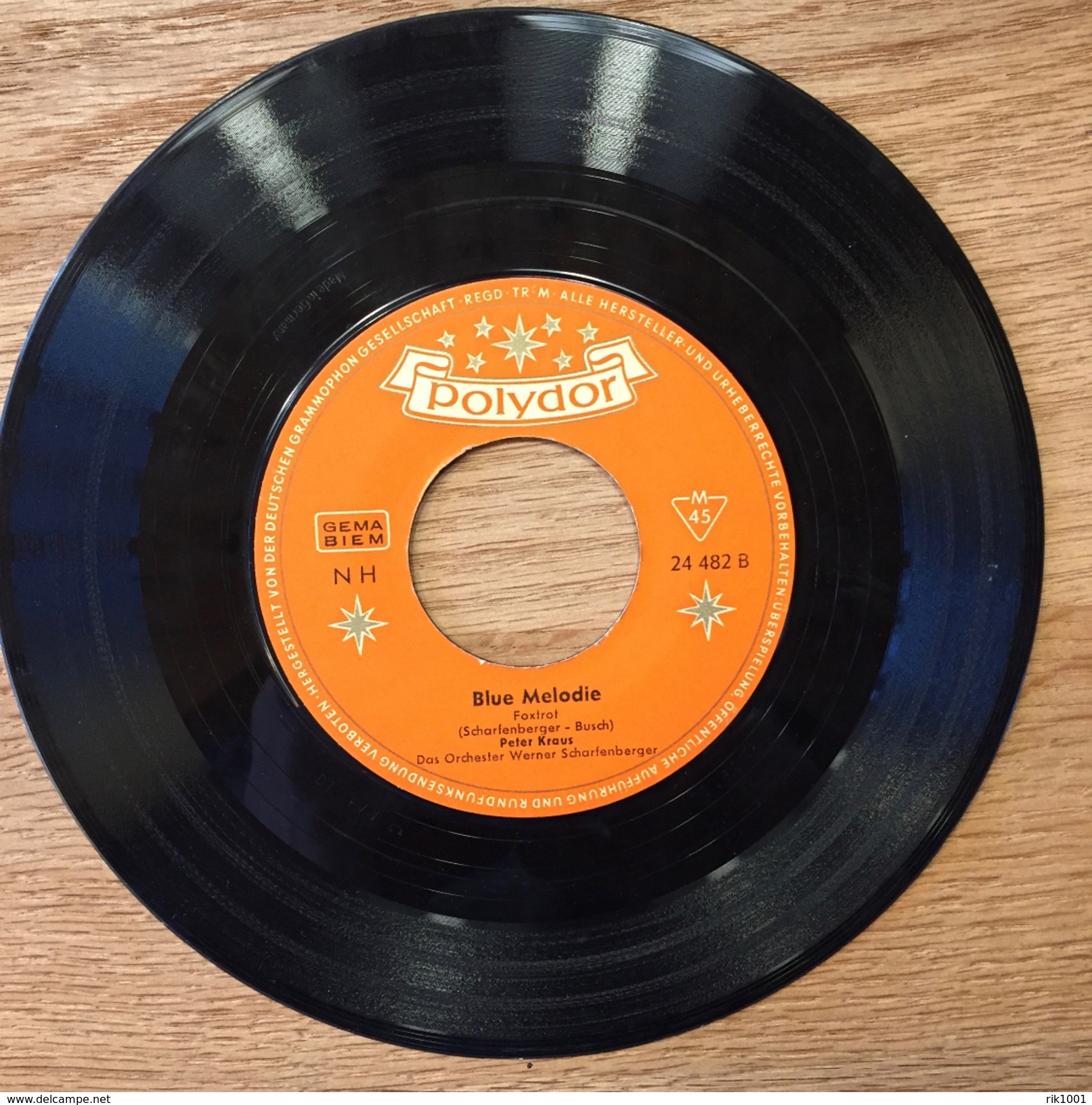 7" Single, 45rpm, Peter Kraus, A; " Solo Tu", B: Blue Melodie" - Other - German Music