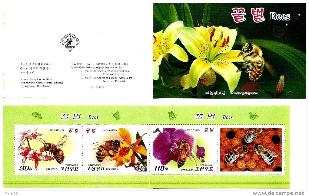 North Korea - 2013 - Bees - Mint Stamp Booklet - Korea, North
