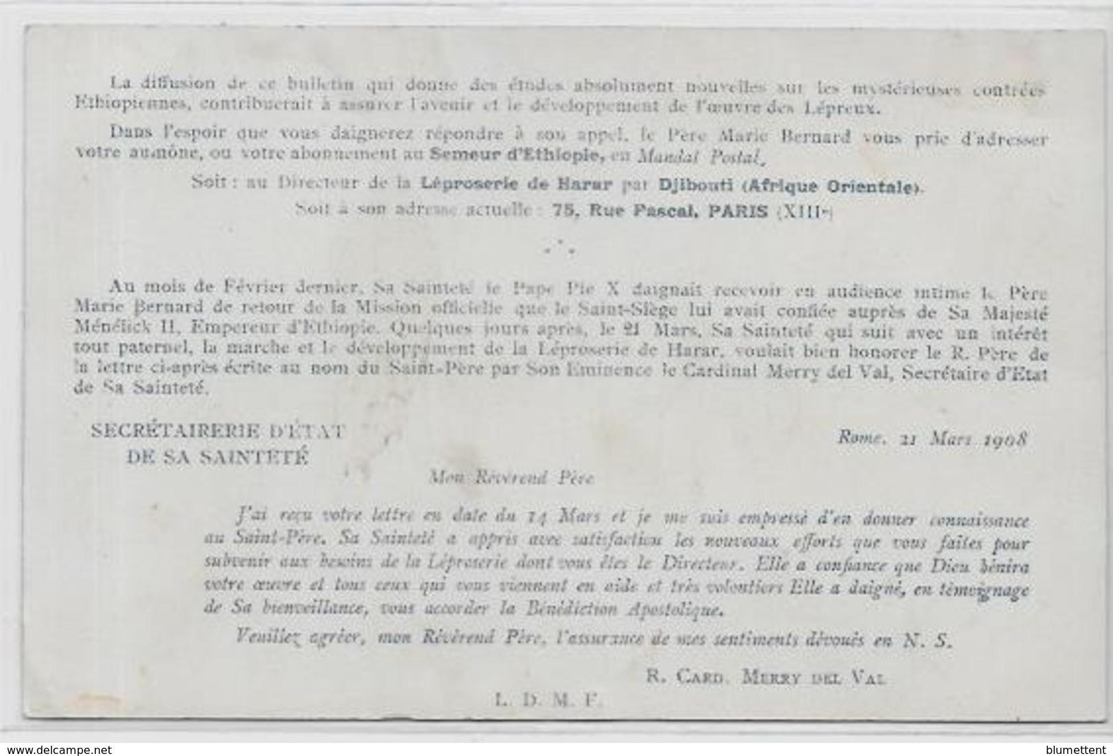 CPA Ethiopie Abyssinie Non Circulé Lépreux Léproserie Harar Médecine Voir Scan Du Dos - Ethiopie