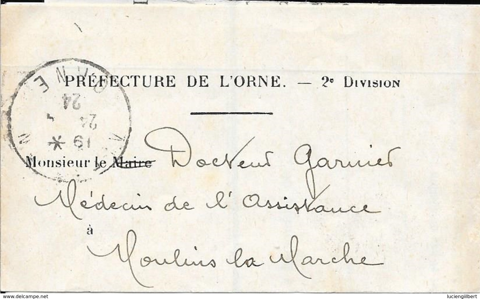 ORNE 61 - ALENCON -n BANDE JOURNAUX EN FRANCHISE - PREFECTURE DE L'ORNE  - 1924 - Lettere In Franchigia Civile