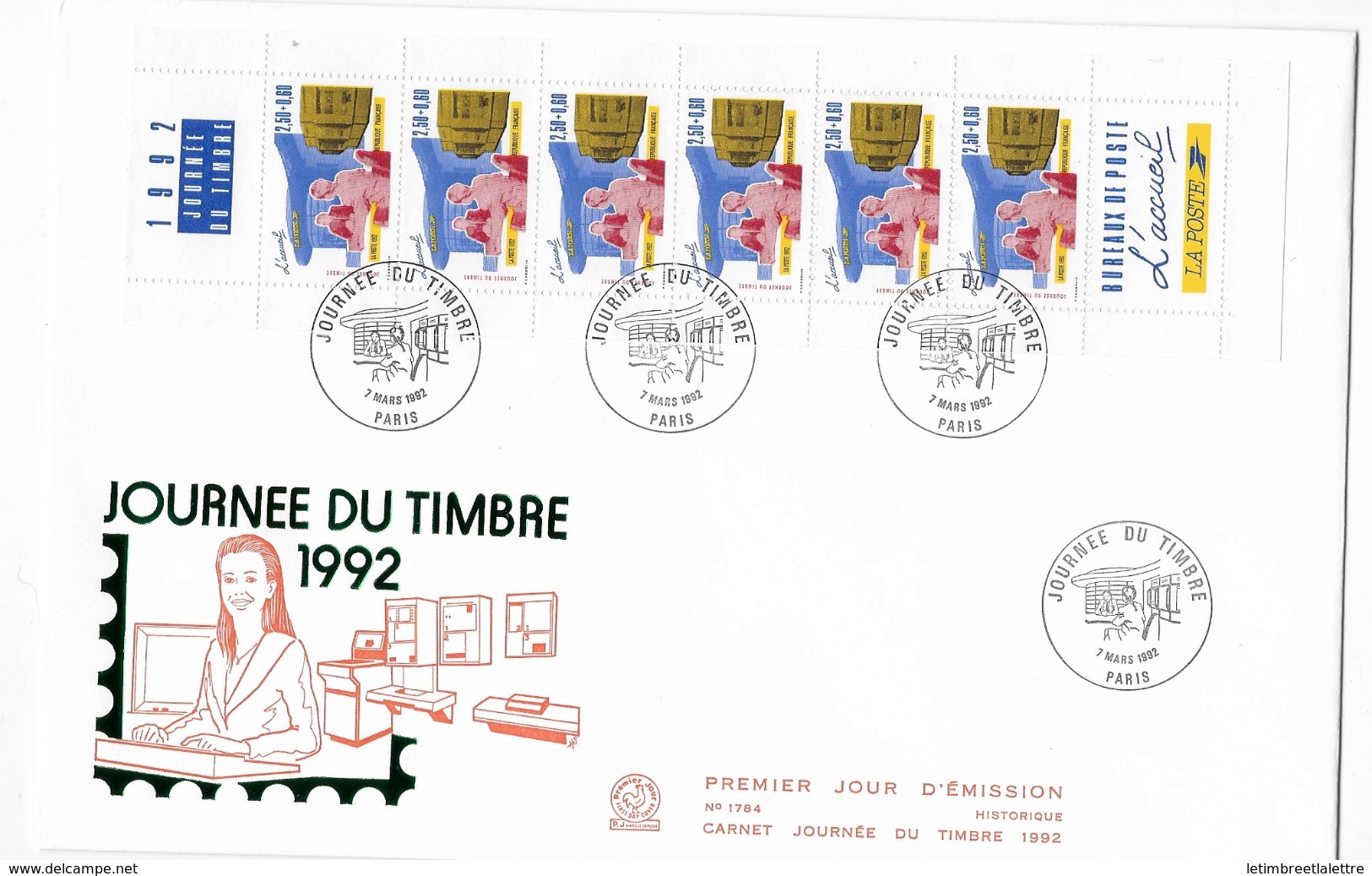 Enveloppe FDC , Premier Jour  1992,  "journée Du Timbre" - 1990-1999