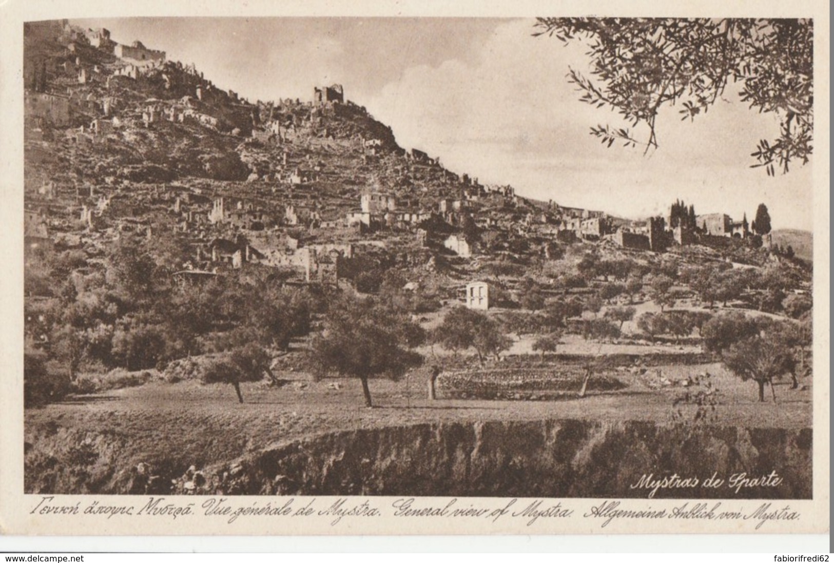 CARTOLINA VIAGGIATA 1936  MYSTRAS DE SPARTE - GRECIA (VP240 - Grecia