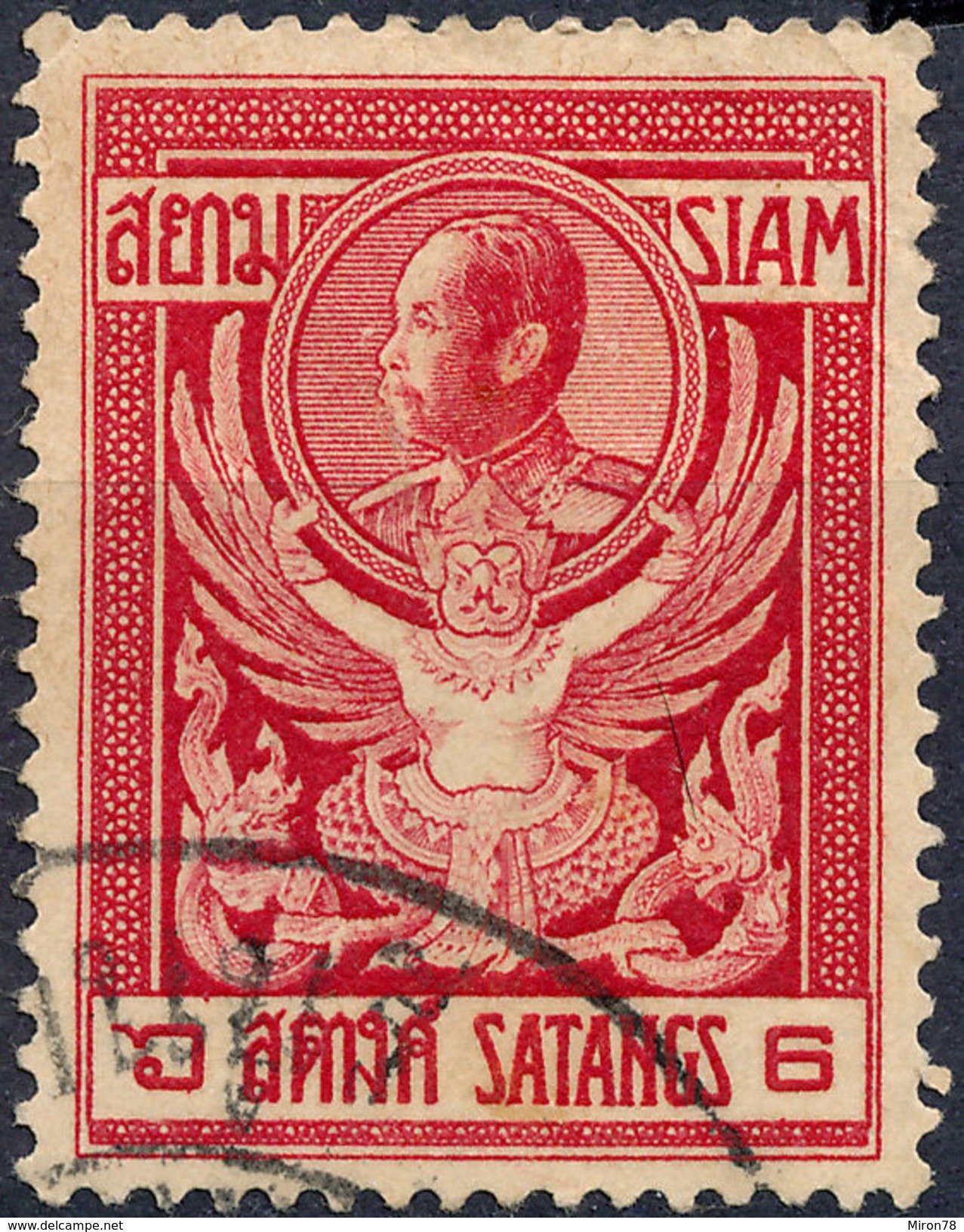 Stamp THAILAND,SIAM 1910 6s Used Lot#55 - Siam