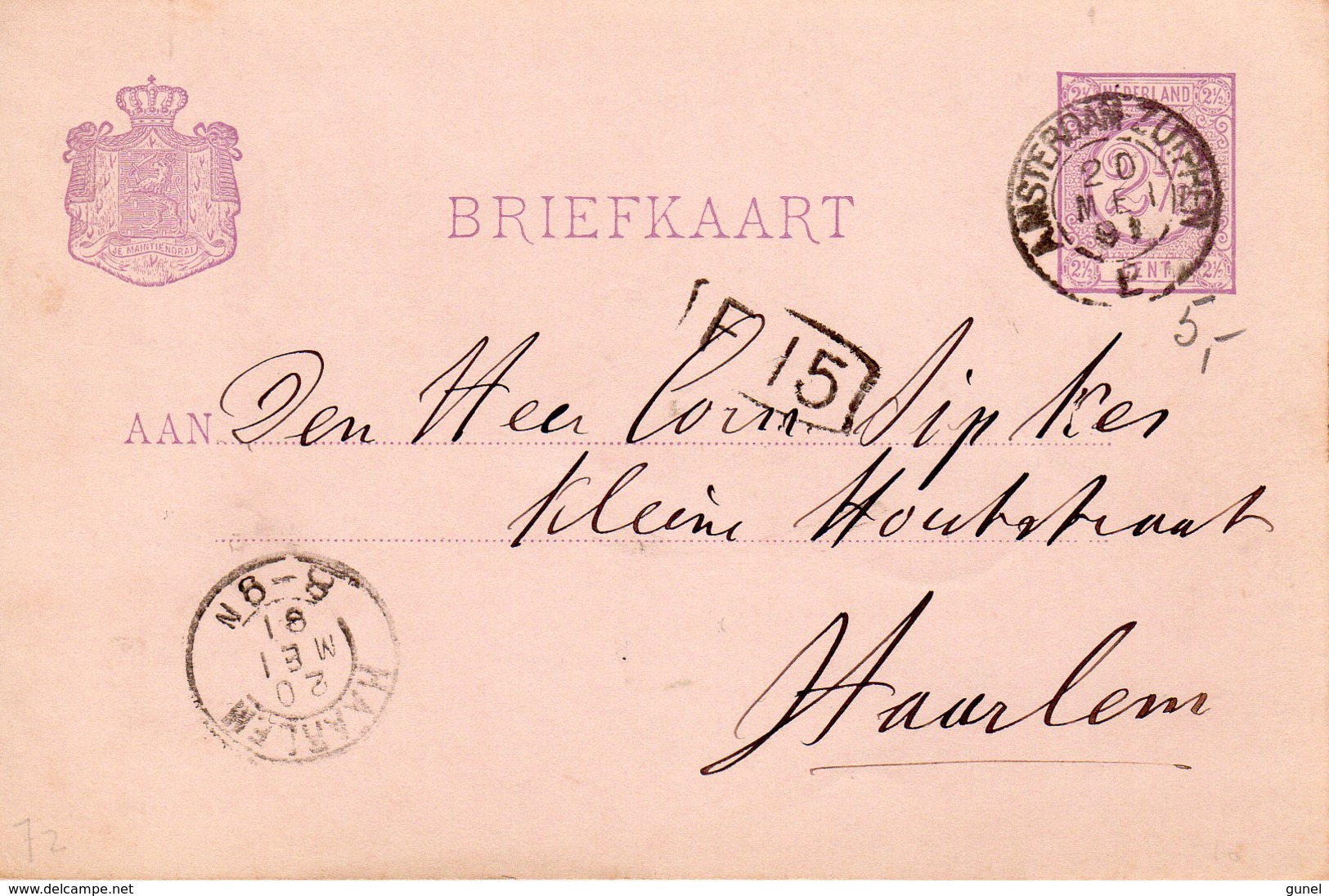 1891 Bk Met  Kleinrond AMSTERDAM-ZUTPHEN E Van Hilversum Naar  Haarlem - Marcofilia