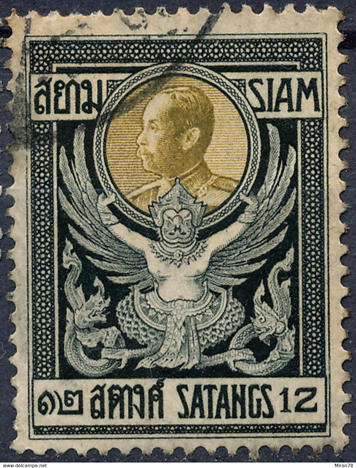Stamp THAILAND,SIAM 1910 12s Used Lot#92 - Siam