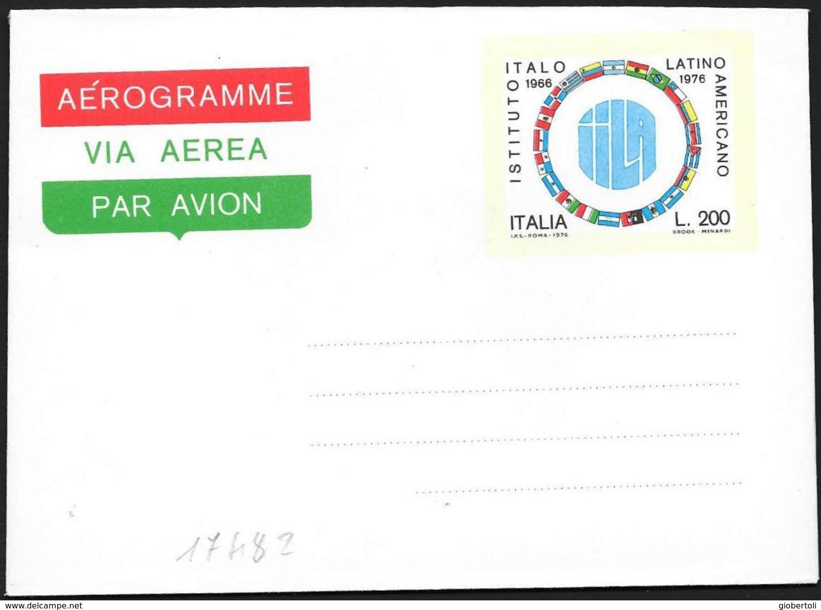 Italia/Italy/Italie: Intero, Stationery, Entier, Istituto Italo Latino Americano - Buste