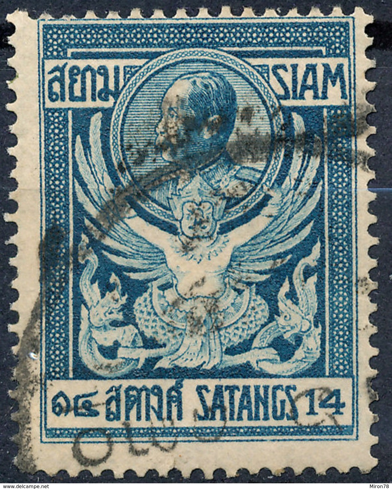 Stamp THAILAND,SIAM 1910 14s Used Lot#109 - Siam