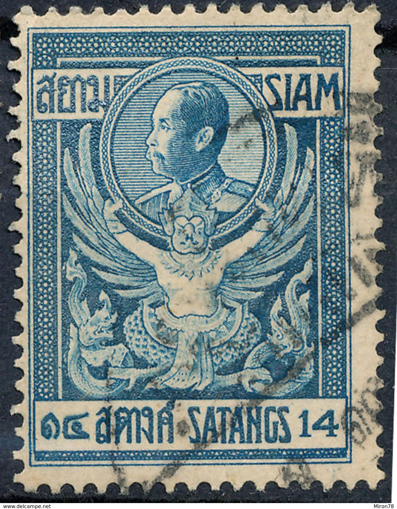 Stamp THAILAND,SIAM 1910 14s Used Lot#116 - Siam