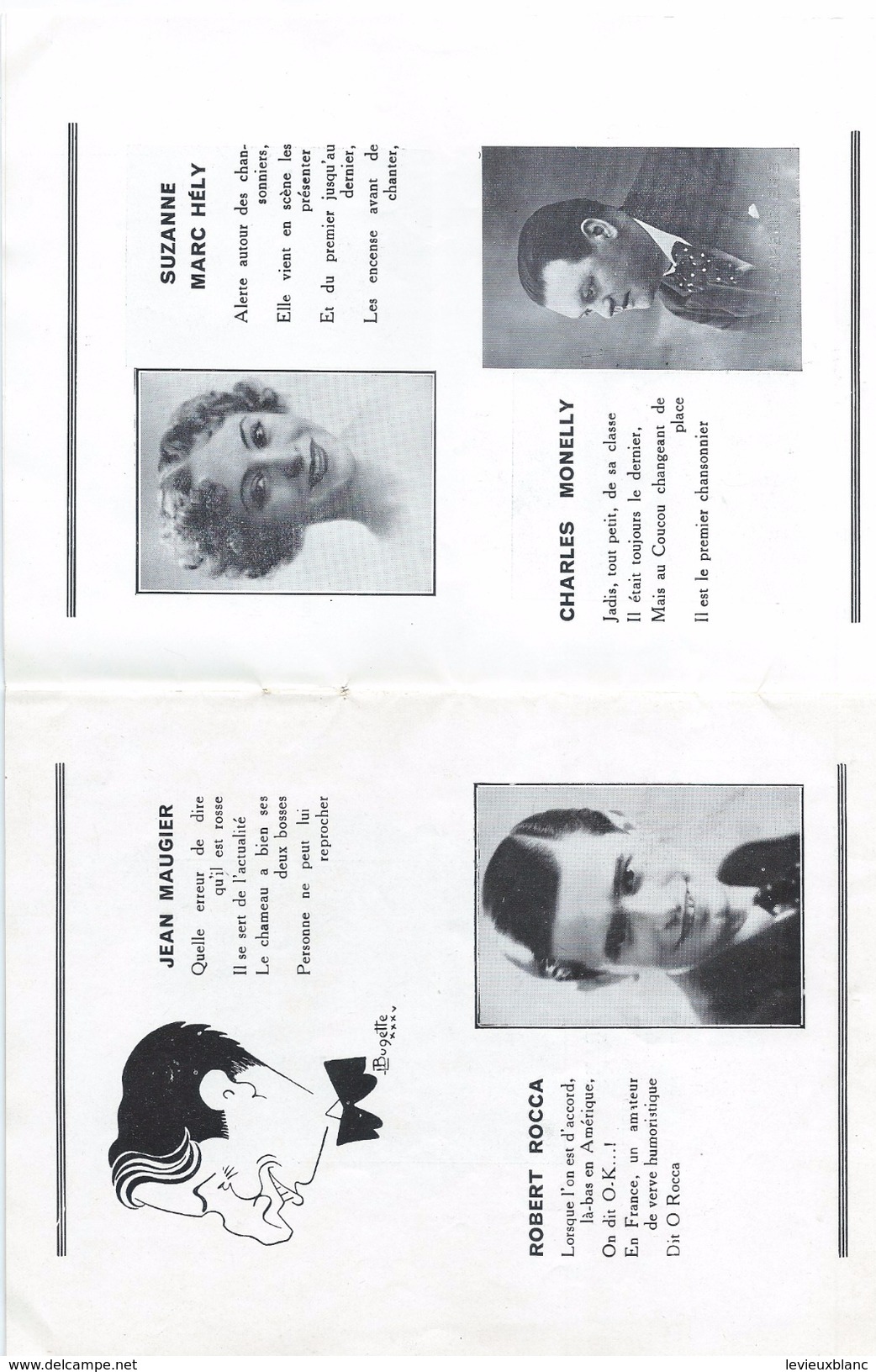 Programme/Le COUCOU/Cabaret Du Rire/Chansonniers/Tea For ..Tous./R. SOUPLEX/L BERTON/ROCCA/Clément Auroux/1937   PROG108 - Programmes