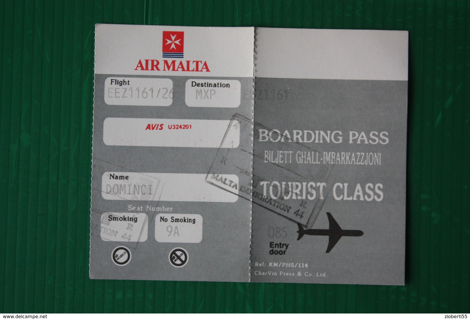 CARTA IMBARCO AIR MALTA - Europa