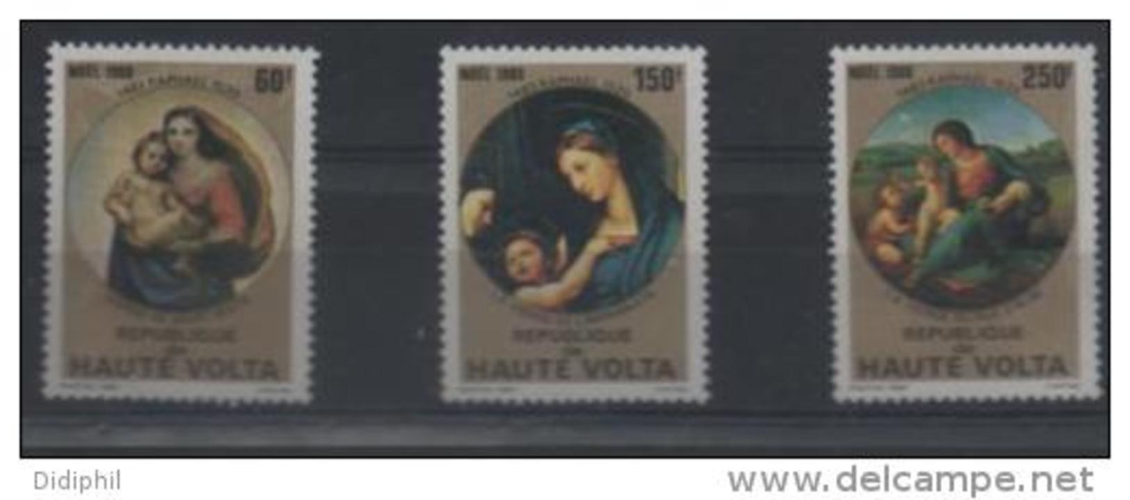 HAUTE VOLTA 531/533** SUR DES TABLEAUX DE RAPHAEL POUR NOEL 1980 - Upper Volta (1958-1984)