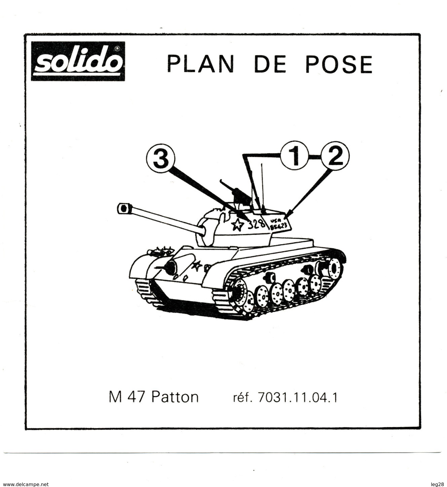 SOLIDO  PLAN DE POSE  PATTON - Autres & Non Classés