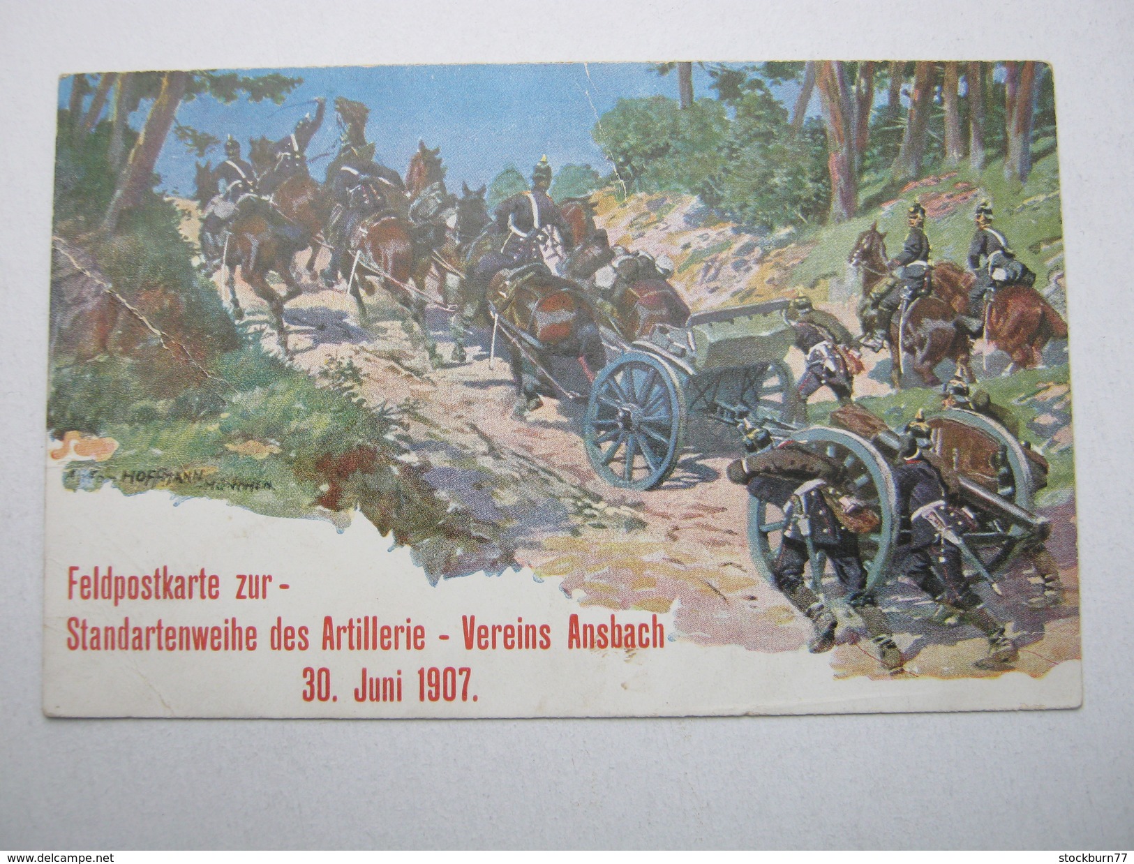 Ansbach , Standartenweihe , Militaria   , Schöne Karte Um 1907 , Knickspur - Ansbach