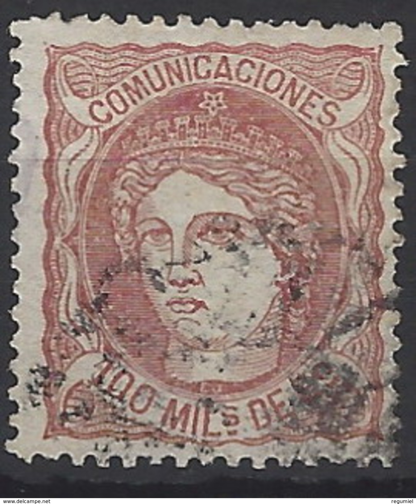 España U 0108 (o) Alegoria. 1870. Foto Exacta - Usados