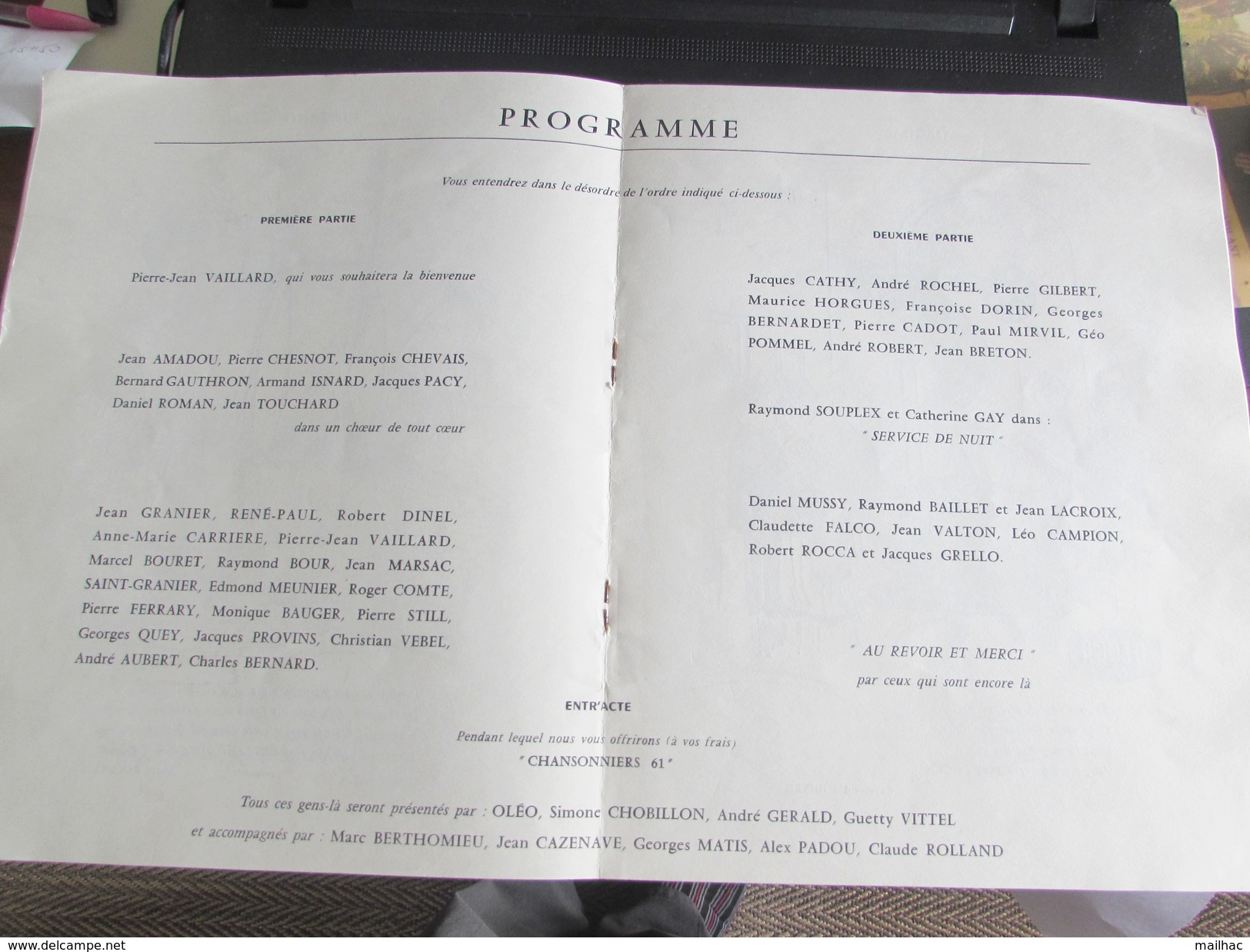 MON MARTRE ! - LE GALA DU MURAT - Syndicat des Chansonniers - Président NOEL-NOEL - 1961 - voir tous les scans