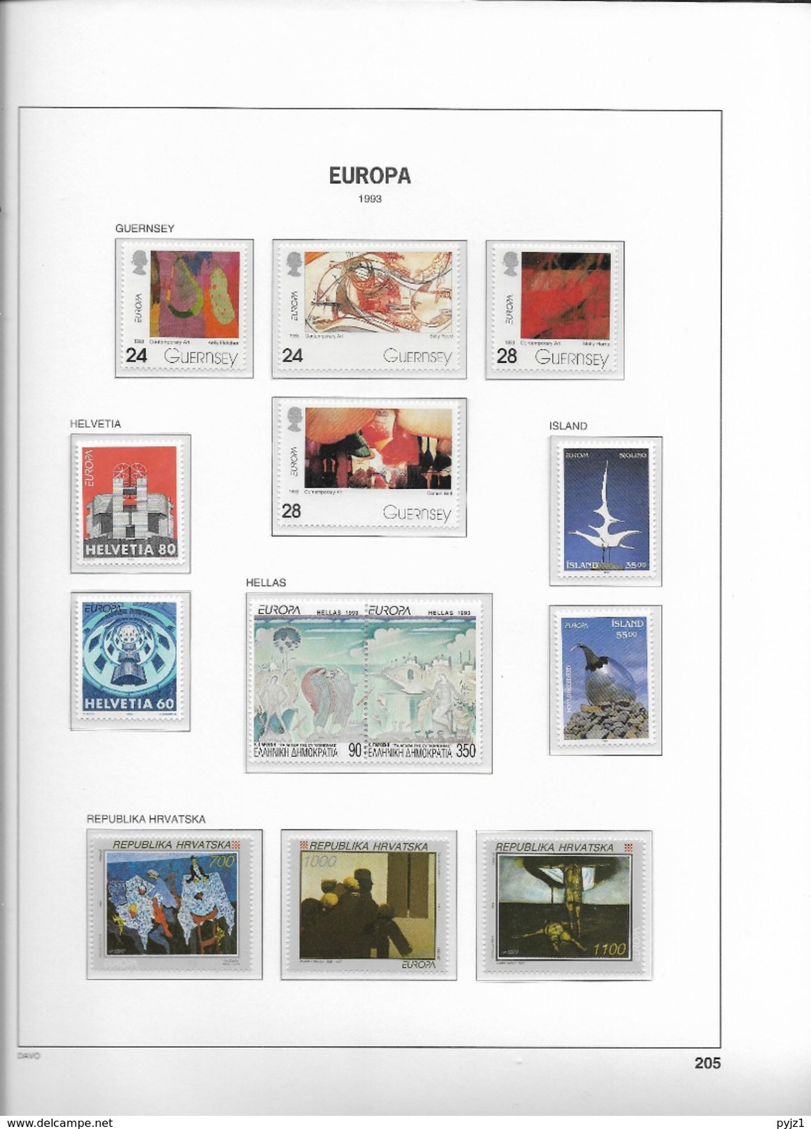 1993 MNH CEPT Year Collection According To DAVO ALbum, (13 Scans) Postfris** - Volledig Jaar