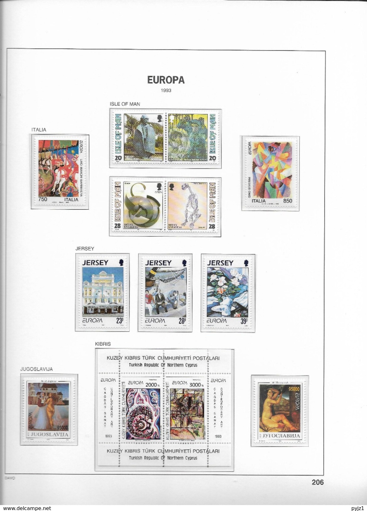 1993 MNH CEPT year collection according to DAVO ALbum, (13 scans) postfris**