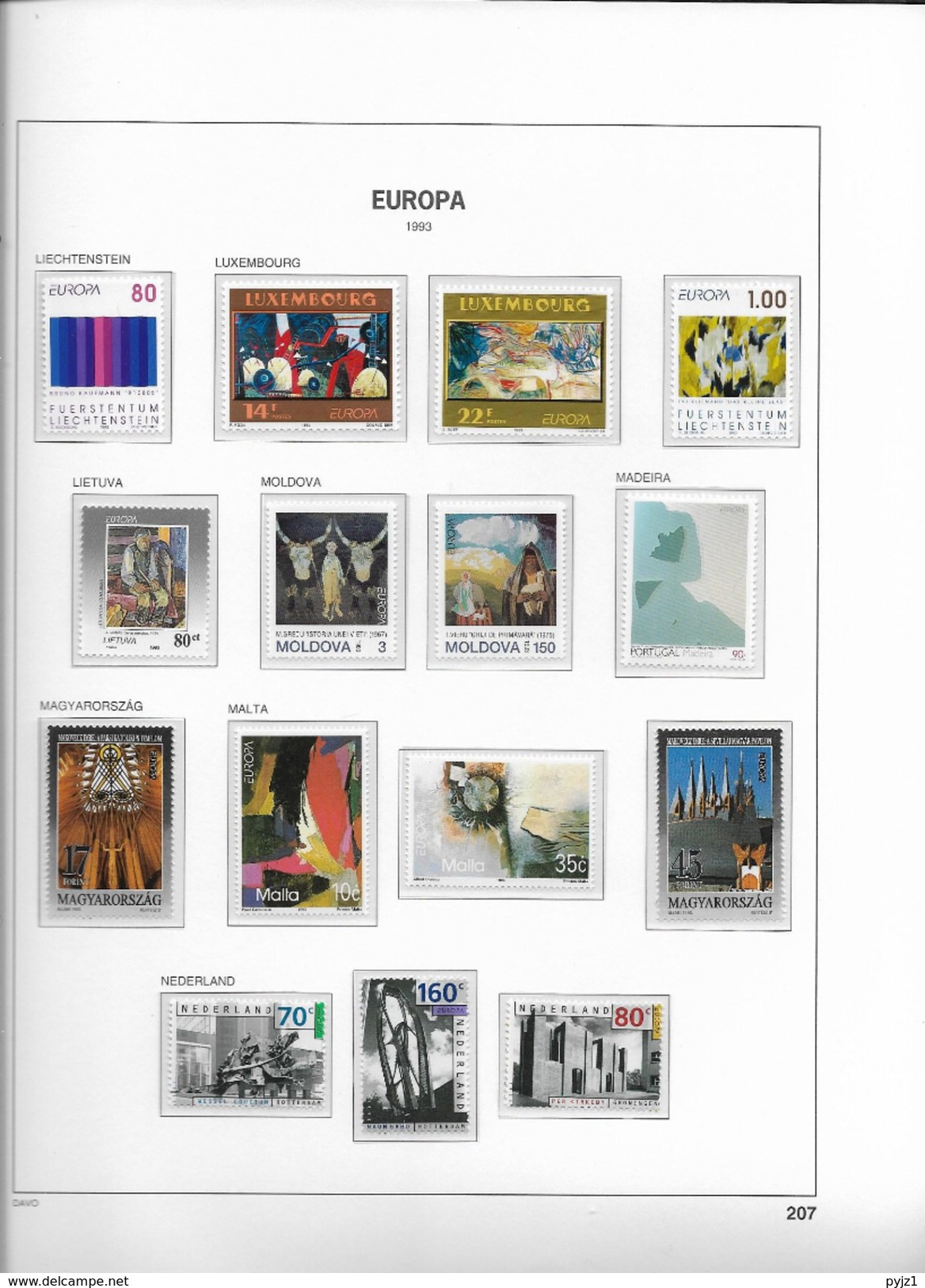 1993 MNH CEPT year collection according to DAVO ALbum, (13 scans) postfris**