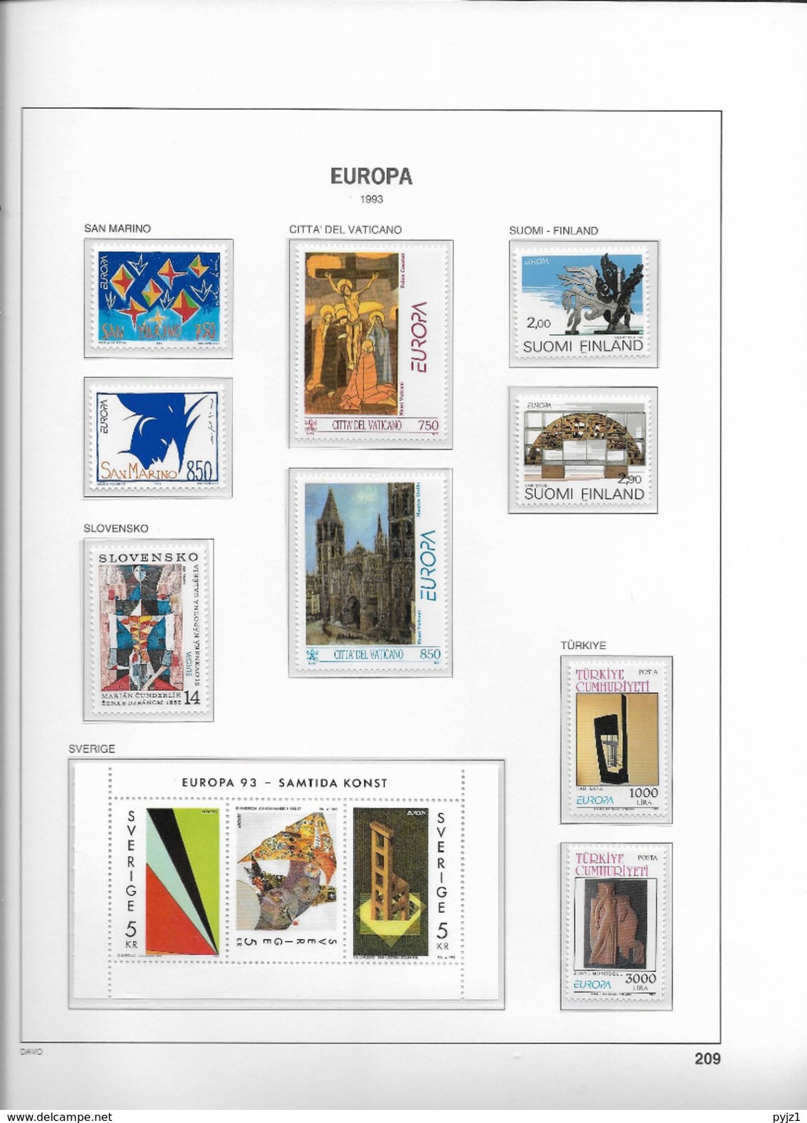 1993 MNH CEPT year collection according to DAVO ALbum, (13 scans) postfris**