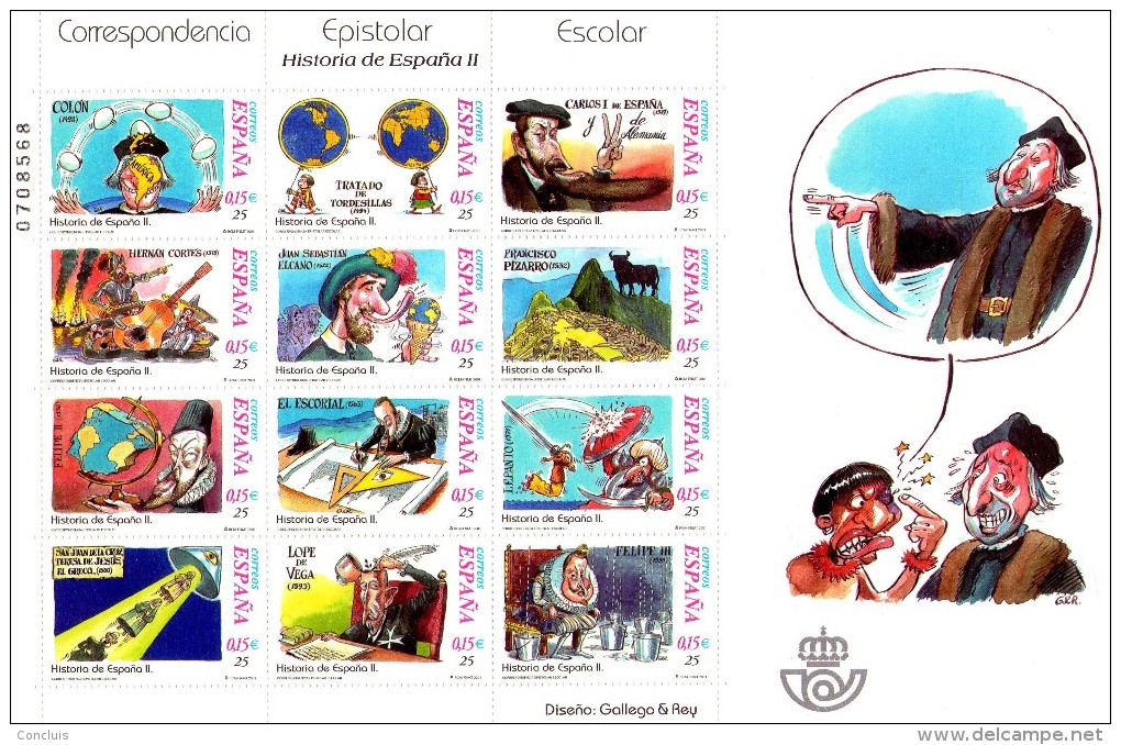 España 2001 Correspondencia Epistolar Escolar Catálogo EDIFIL Minipliego 76 Sellos 3822-3833 - Full Sheets