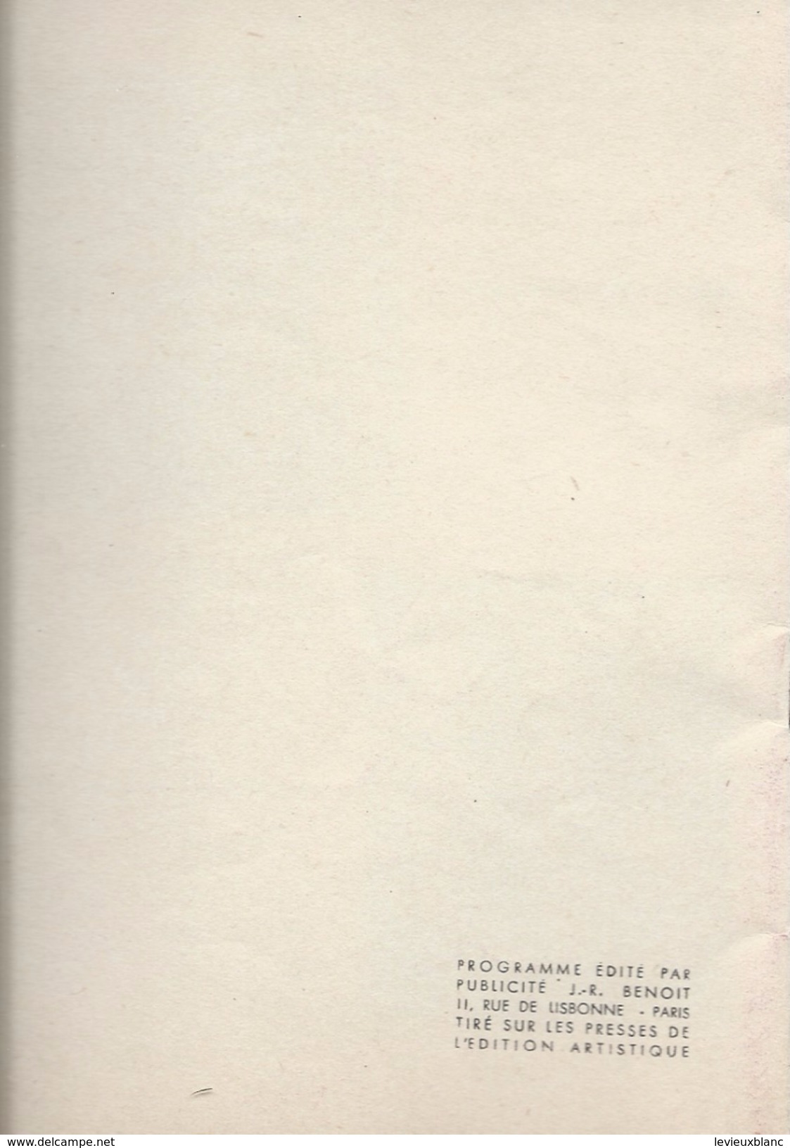 Programme/Théâtres Lyriques Nationaux/Opéra Comique/Palais De Chaillot/Gala Chorégraphiques/Serge Lifar/1951   PROG112 - Programma's