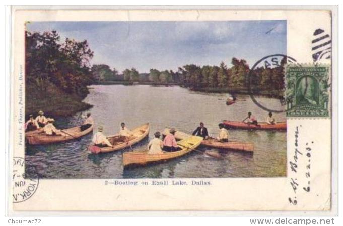 (Etats-Unis) Tx Texas 002, Dallas, Frank S Thayer 2, Boating On Exall Lake, état - Dallas