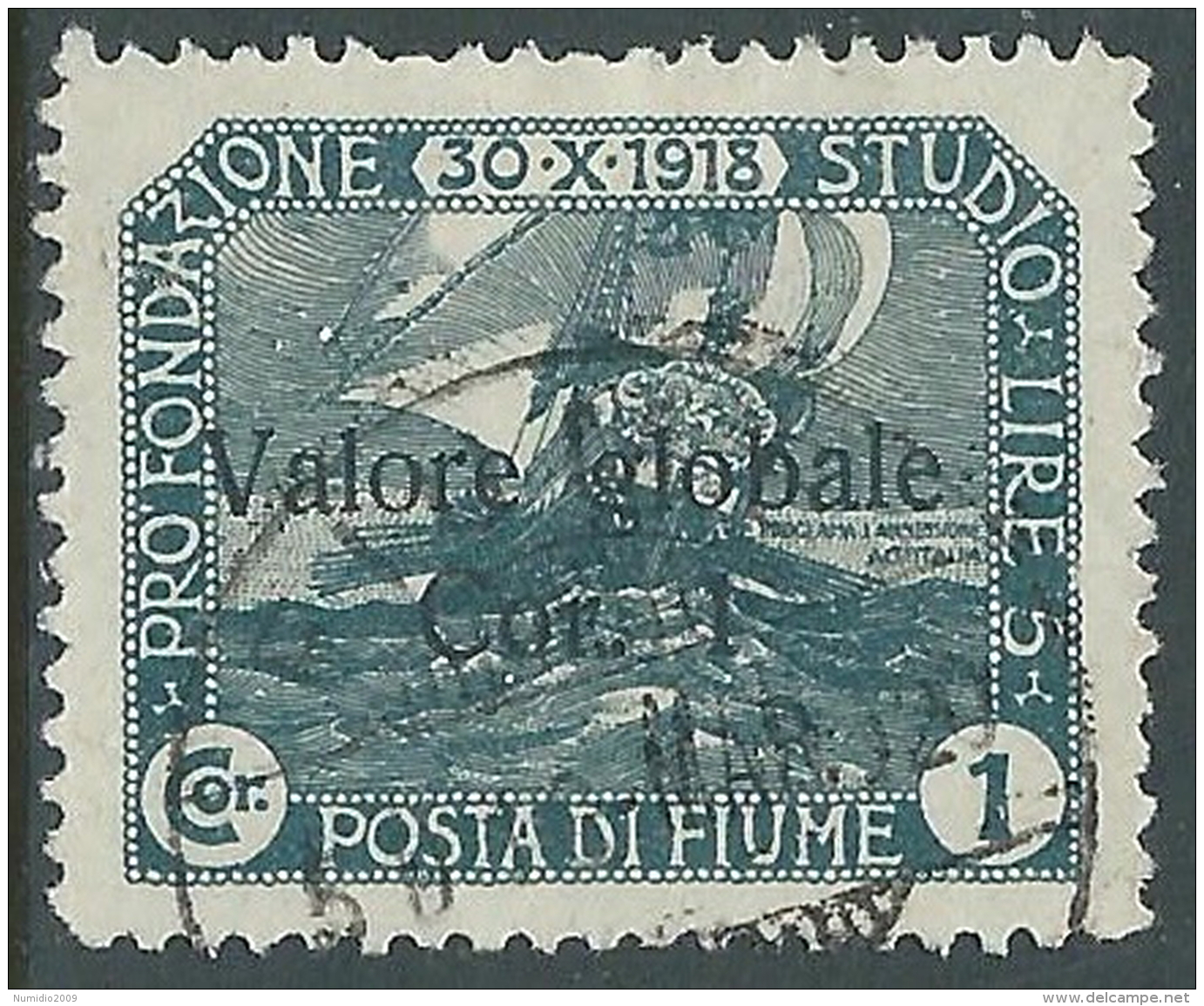 1920 FIUME USATO VALORE GLOBALE 1 COR - P57-5 - Fiume