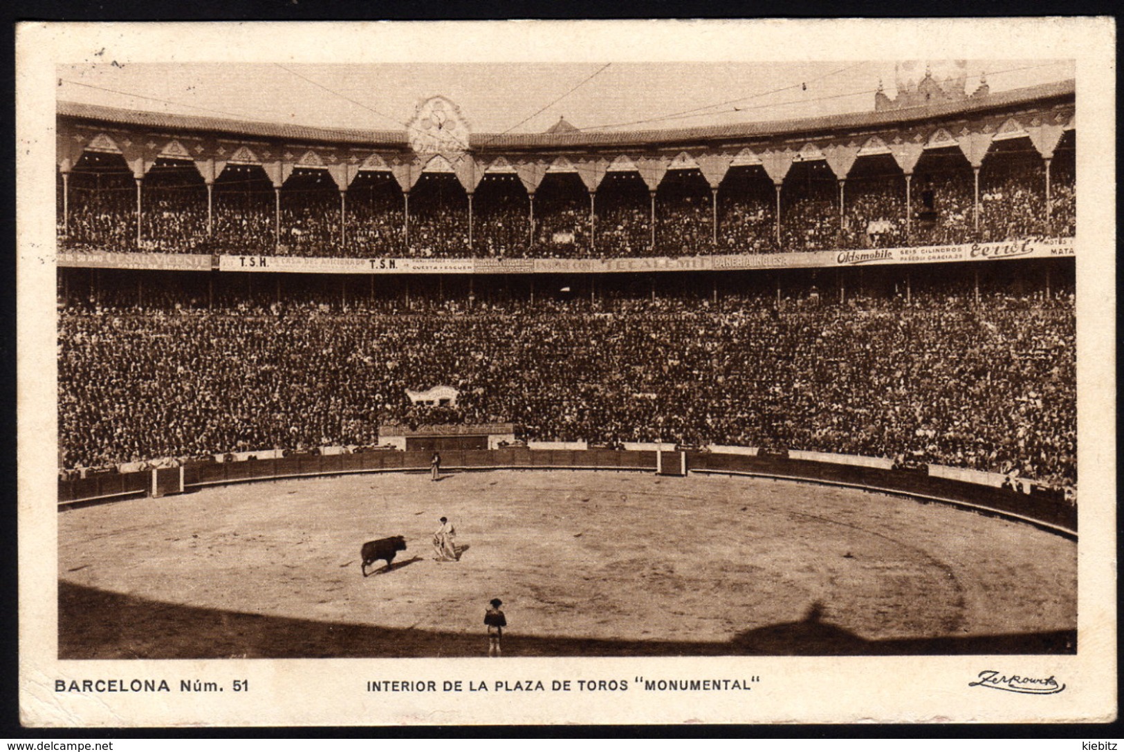 SPANIEN - Stierkampf - Barcelona Plaza De Tores Monumental - Gelaufen1929 - Stierkampf